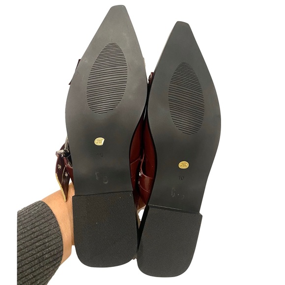 KaroNairy Buckle Ballet Flats, Pointy Toe Slingback, Square Toe Size 10 - Picture 10 of 11